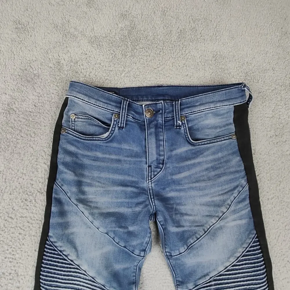 True Religion Rocco Jeans Mens 30X33 Blue Relaxed Skinny Jeans Denim Retro Look